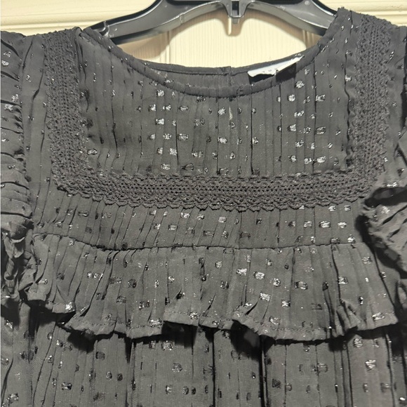 Topshop Charcoal Blouse with Ruffle Detail - Picture 3 of 4